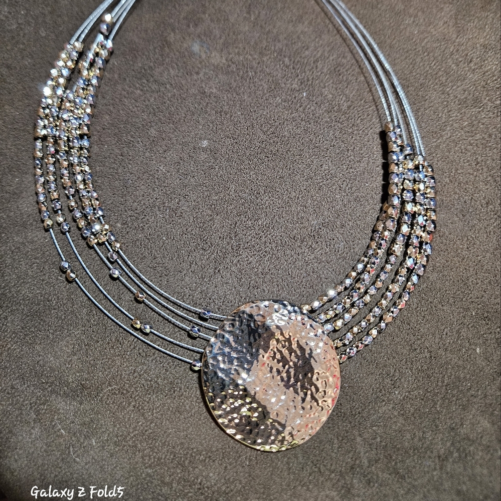 beaded with wire necklace